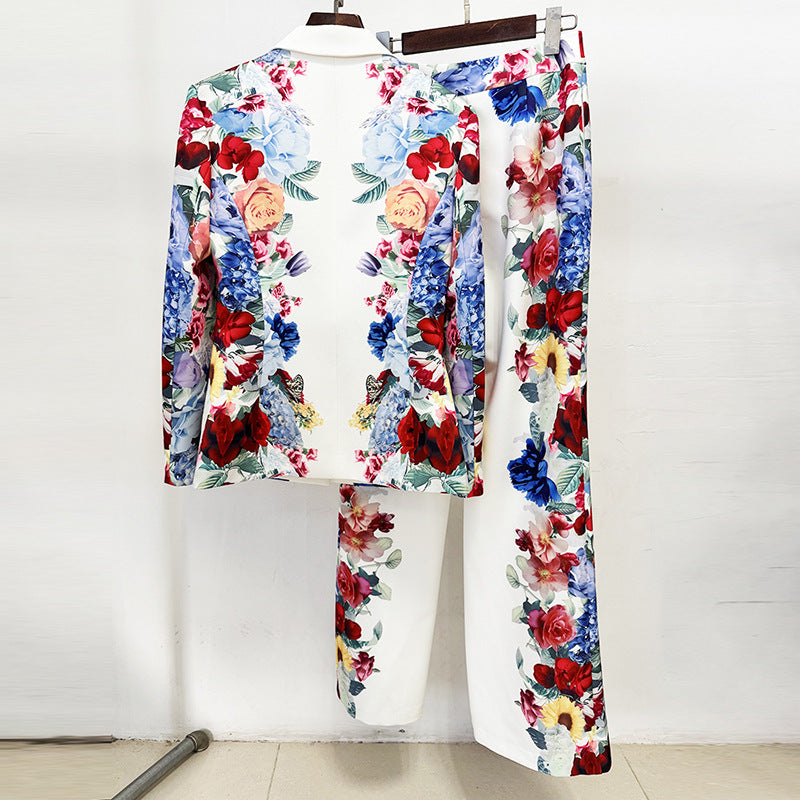 Beautiful Fashion Bright Digital Printing Two-piece Suits