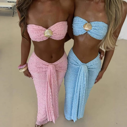 Lace Jacquard Vacation Seaside Casual Swimsuit Suits