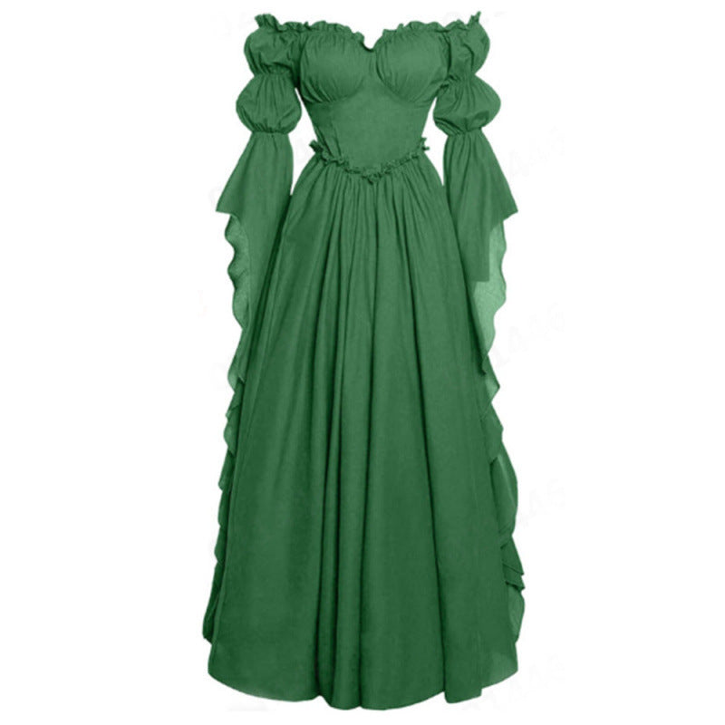Women's Medieval Court Retro Stage Performance Long Dress