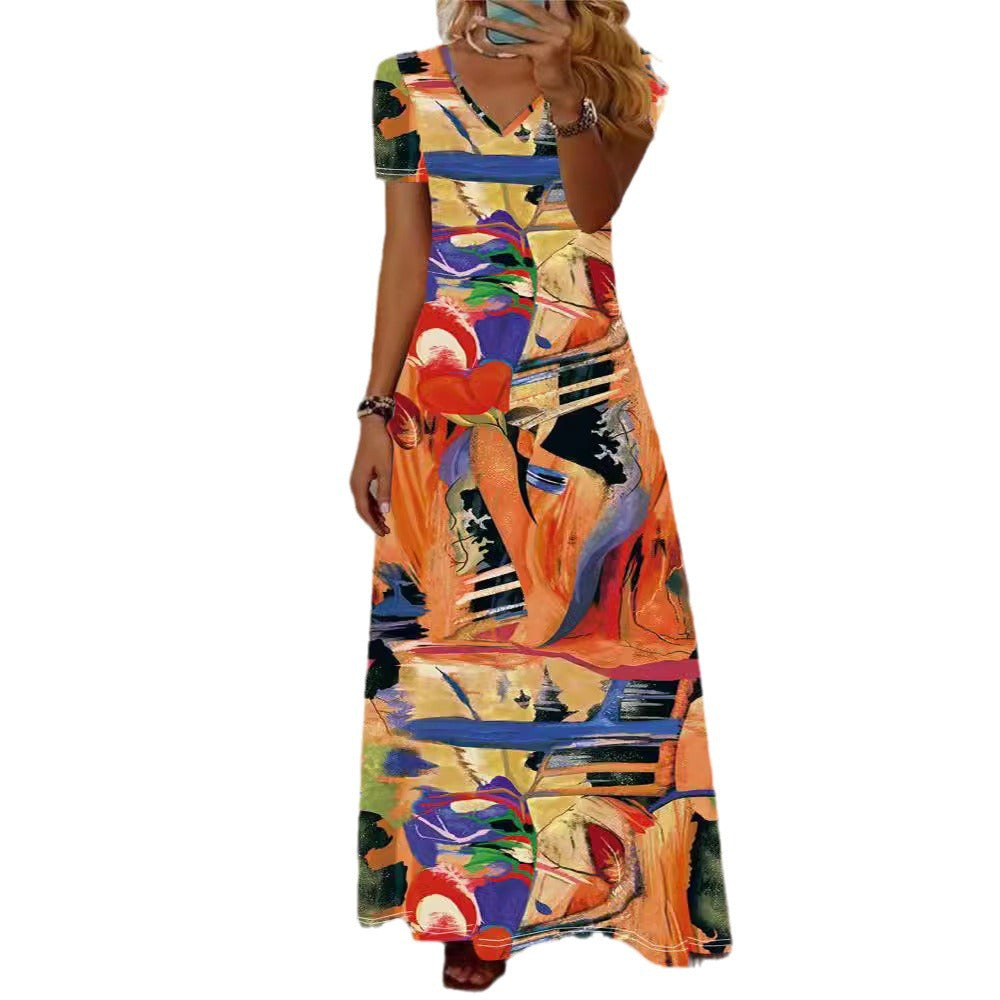 Innovative Comfortable Women's Printed National Fashion Dress