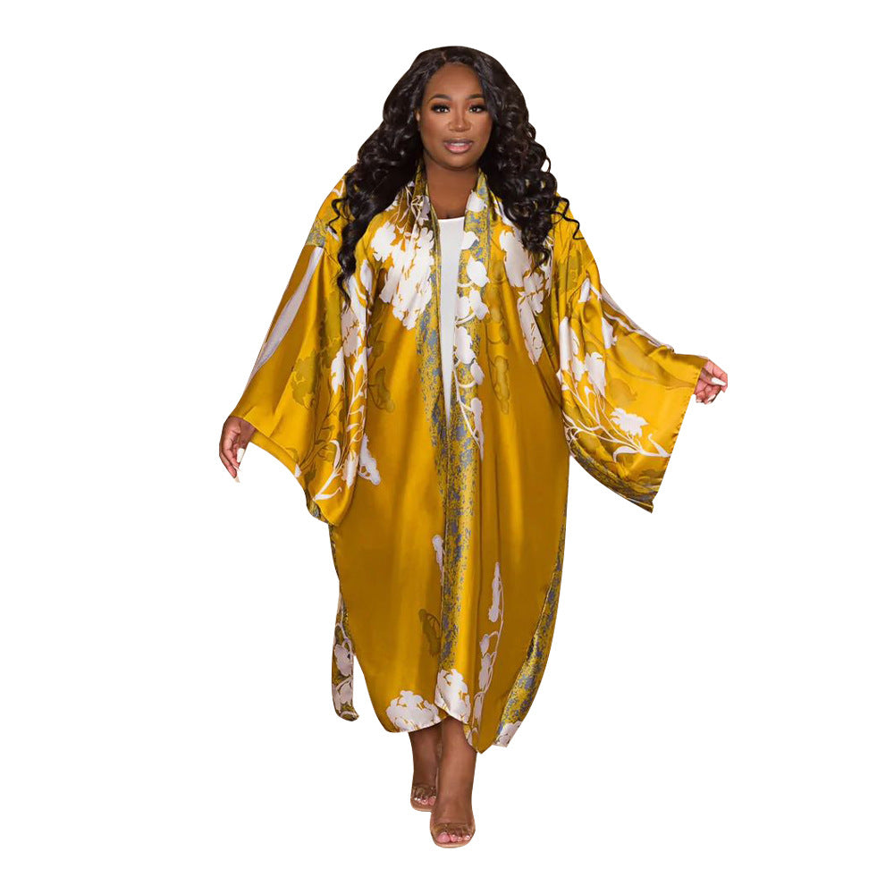Women's Autumn Print Loose Casual Kimono Long Clothing