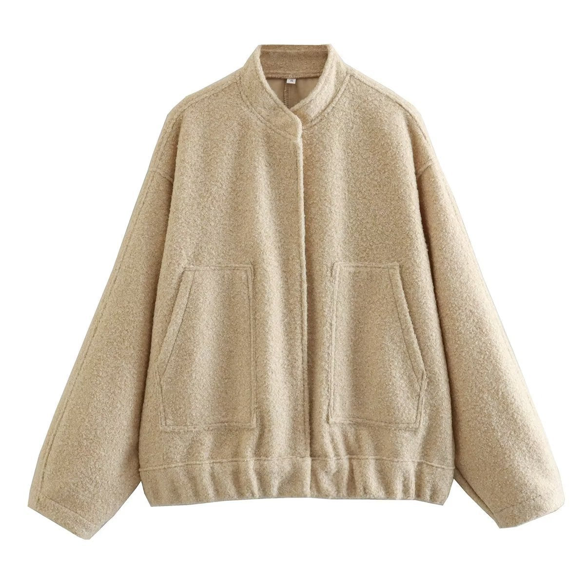 Women's Stand Collar Pocket Loose Pilot Coats