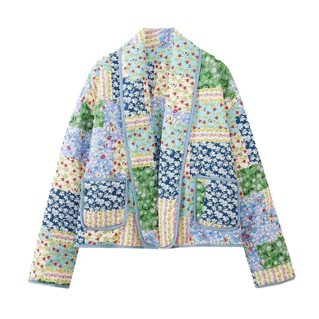 Glamorous Innovative Lapel Fashion Pattern Print Jackets