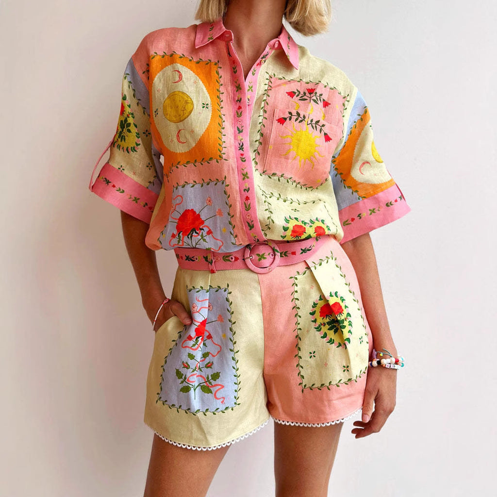 Casual Charming Durable Linen Temperament Shirt Shorts