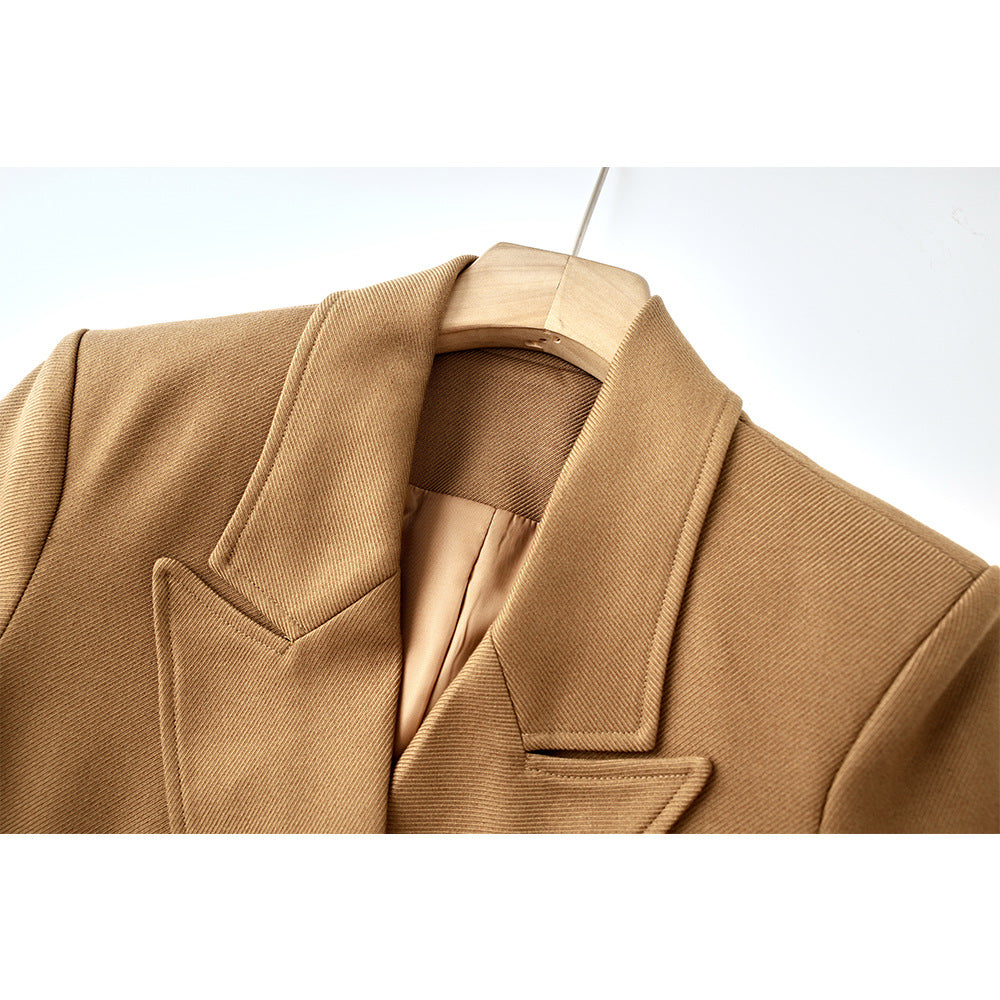 Quality Fabric Long Single-breasted Lace Up Trench Coats