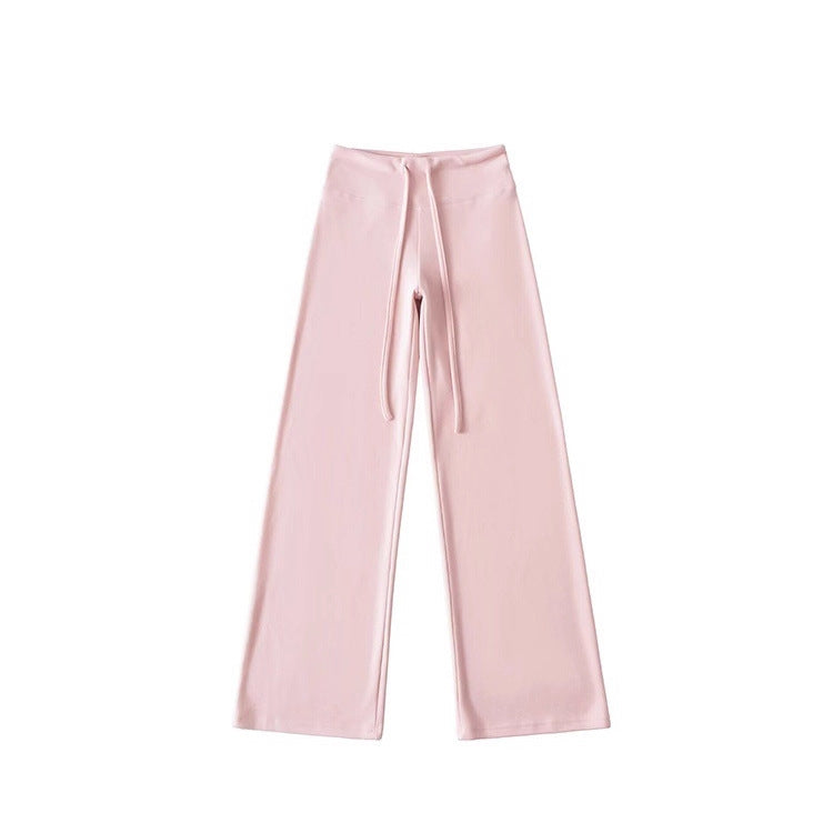 Autumn Simple Comfortable Tight-fitting Cinched Single-breasted Drawstring Trousers Suits