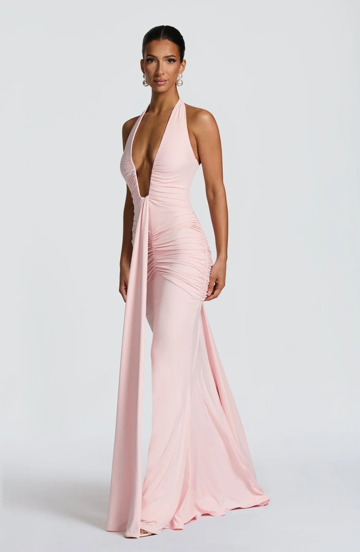 Women's Elegant Vacation Style Backless Halter Sheath American Dress