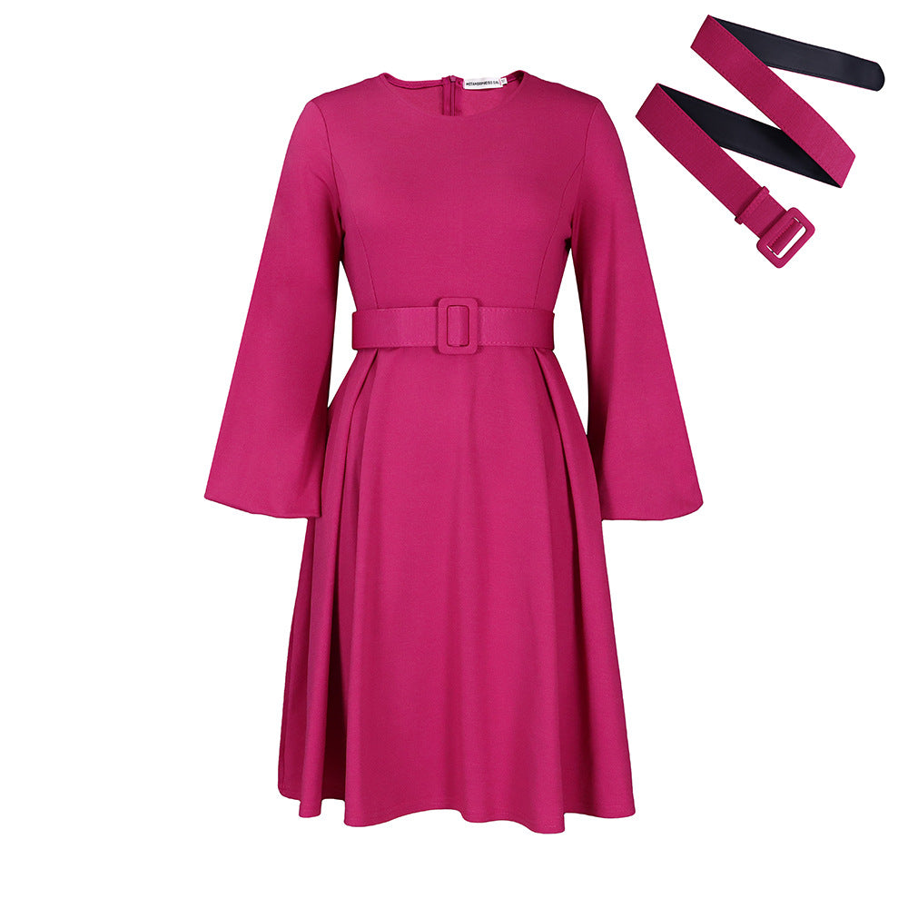 Women's Belt African Wear Long Sleeve Elegant Dress