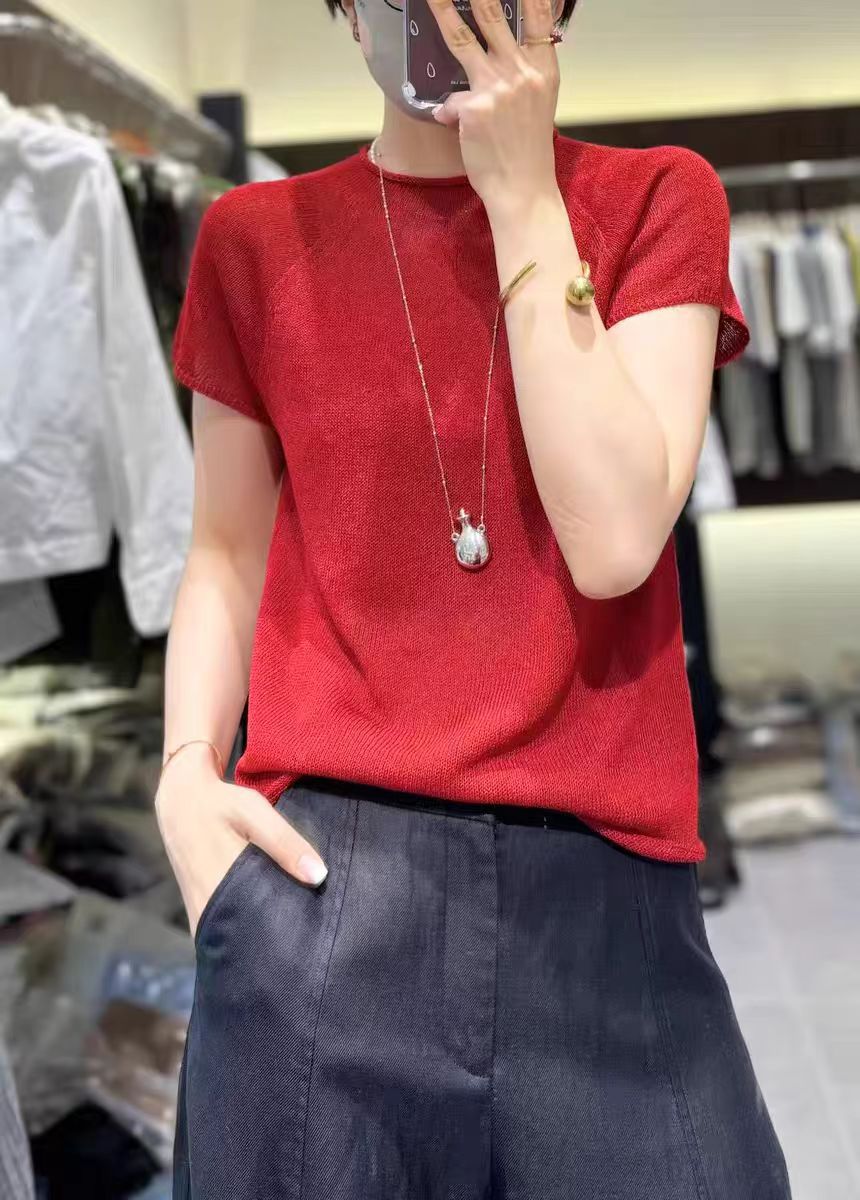 Women's Summer Paper Yarn Breathable Raglan Sleeve Women's Sweater