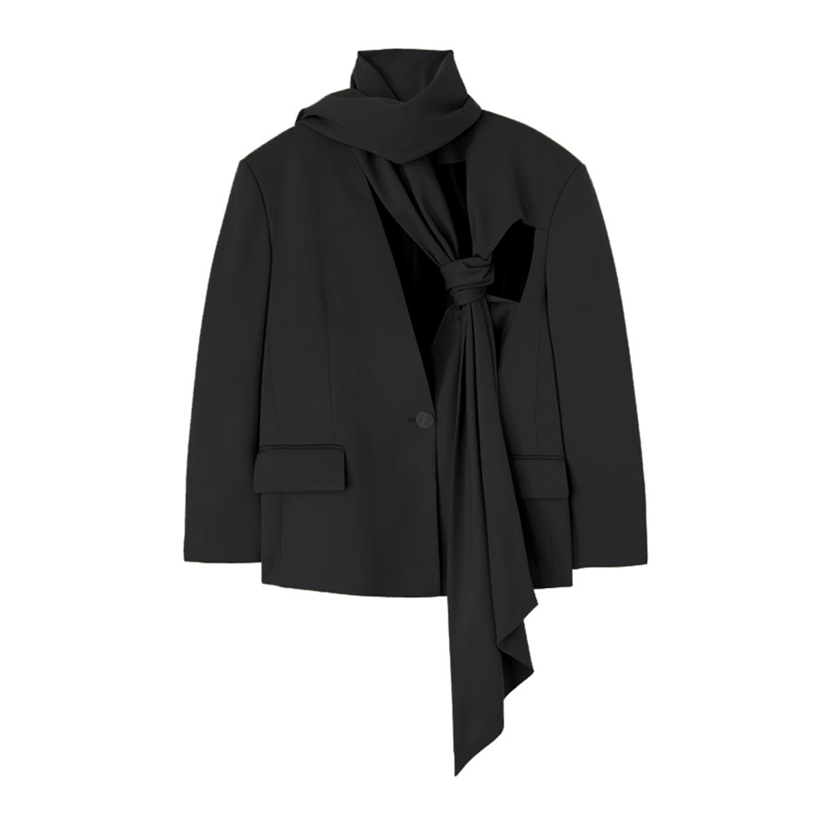 Women's Two-piece Spring Scarf Cut Profile High Suits