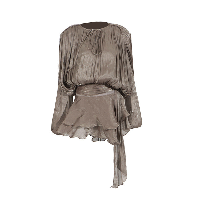 Spring Fashion Small People Pure Want Hollow Pleated Dresses
