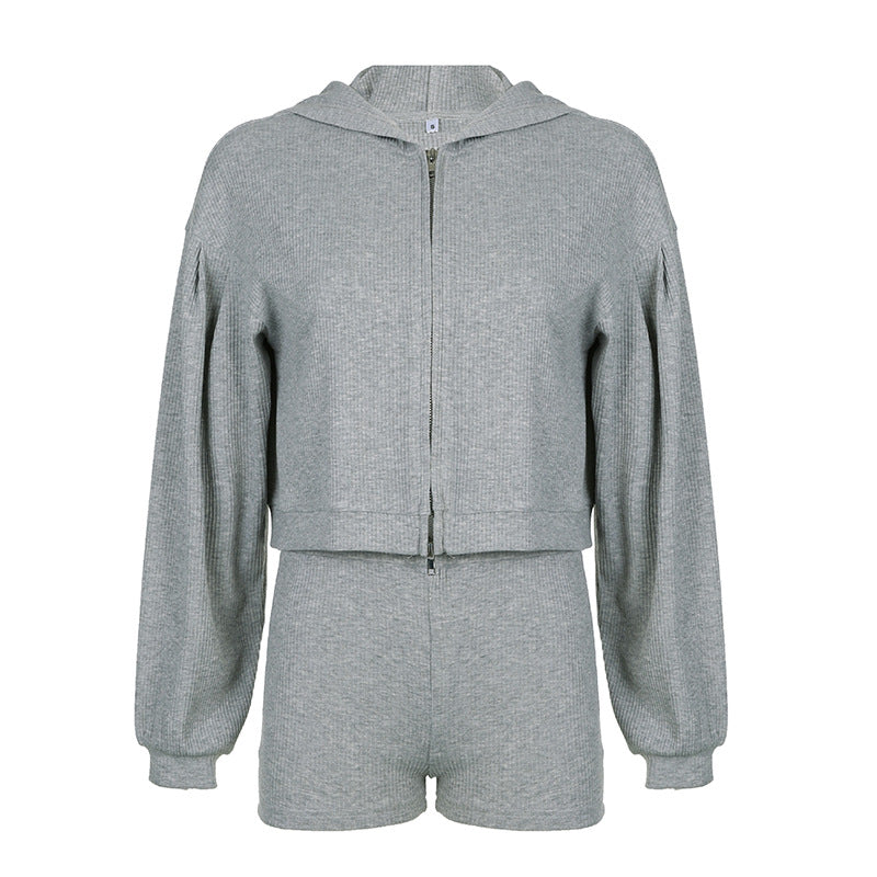 Women's Casual Zipper Hooded Autumn Comfortable Three-piece Suits