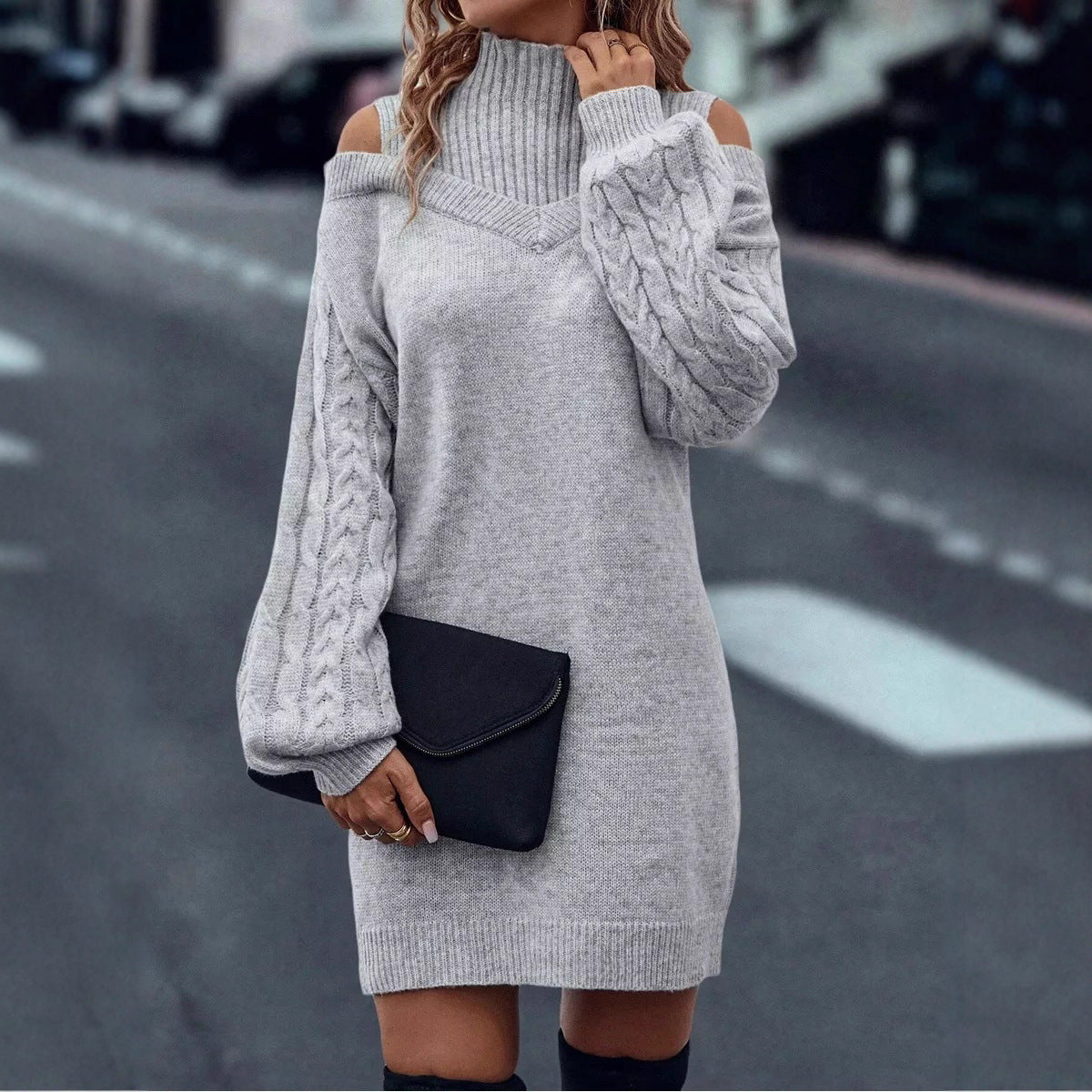 Loose Pullover Mid-length Half Turtleneck Long Sweaters