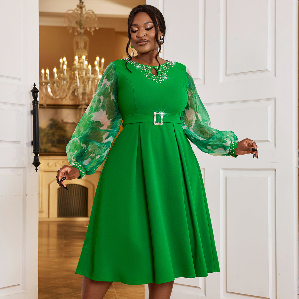 Autumn Lantern Long Sleeve Elegant Dress Dresses