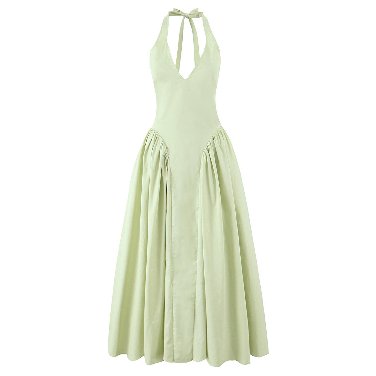 Halter Long Dress Summer Sexy Backless Deep Dresses
