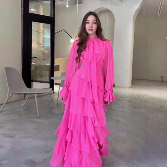 Stitching Palace Style Chiffon Design Sense Half Dresses
