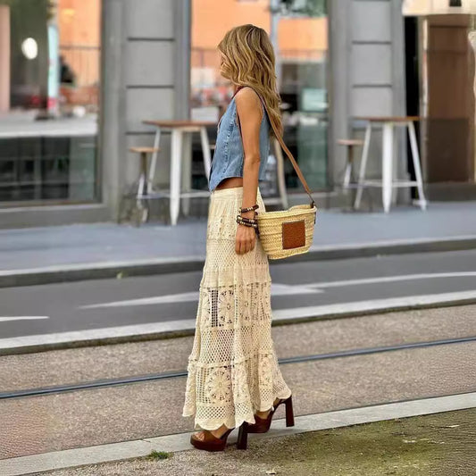 Women's Glamorous Russian Lace Cutout Knitted Skirts