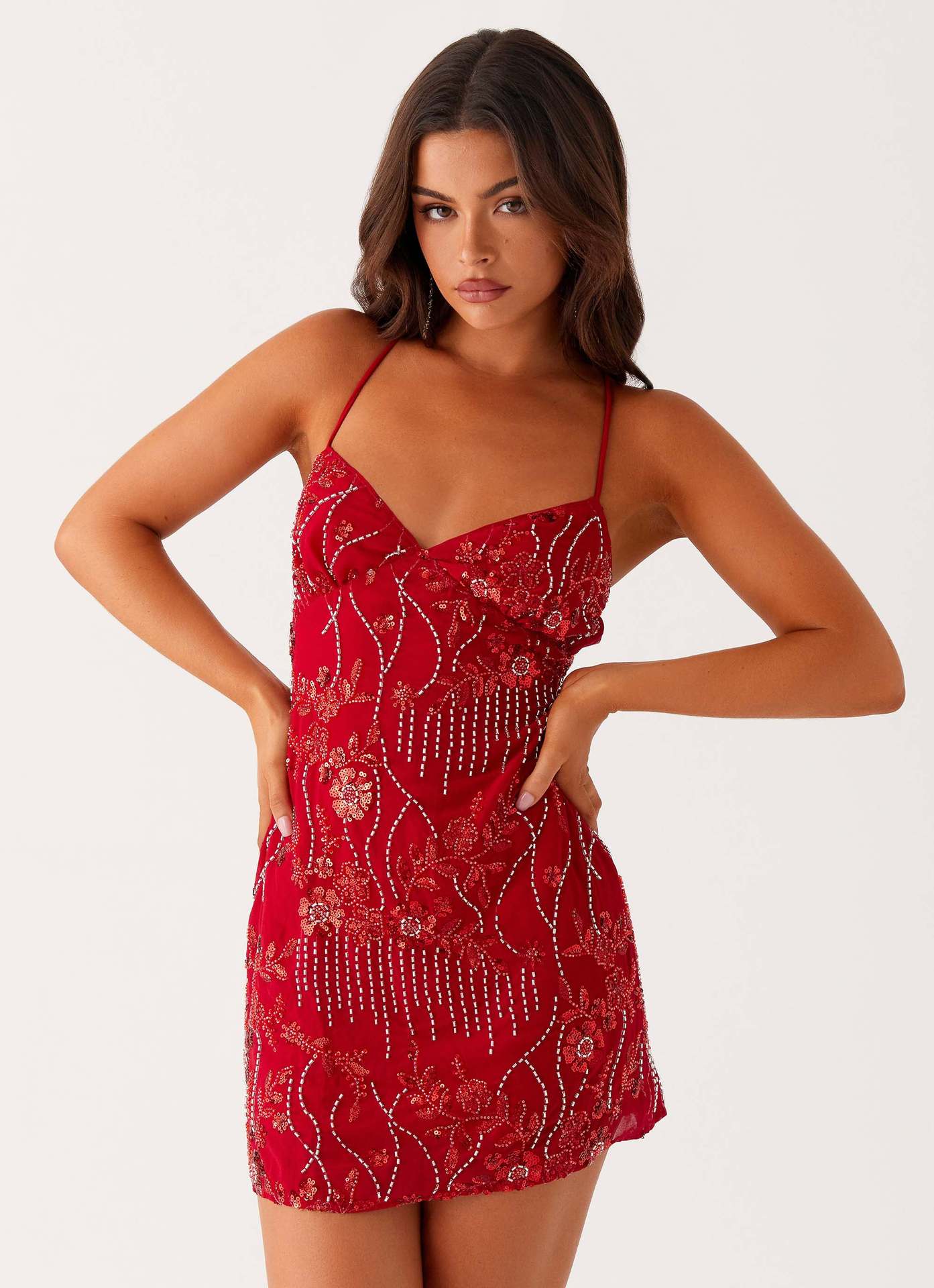 Women's Summer Bright Embroidered Slim Sexy Hot Suspenders With Dress