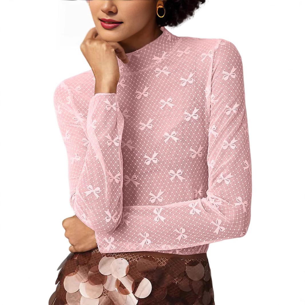 Lace Mesh Bottoming Shirt Sexy Hot Blouses