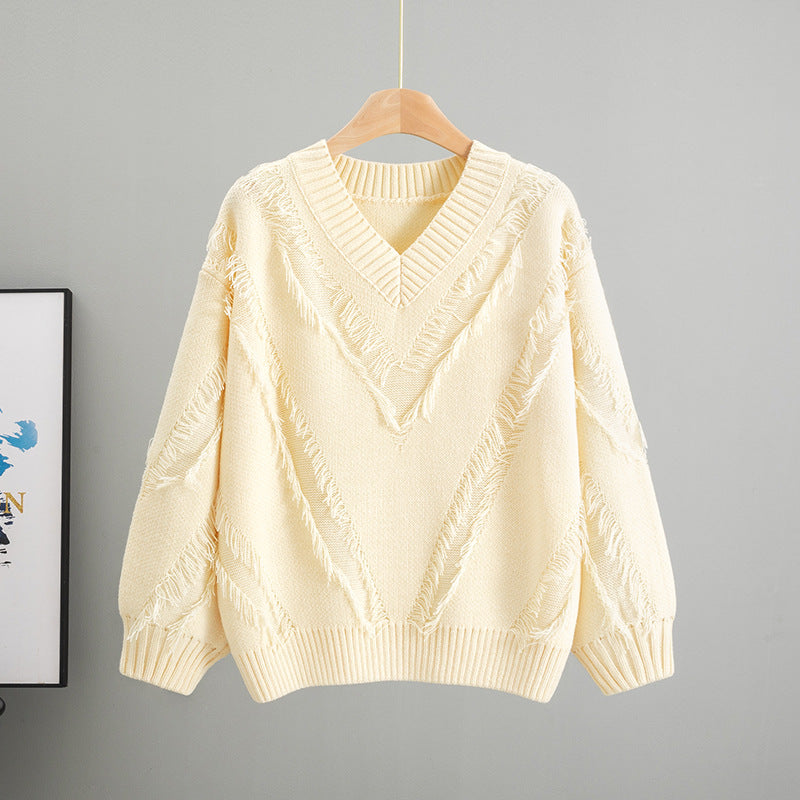 Women's Loose Knitted Idle Style Tassel For Fashionable Women's Sweater
