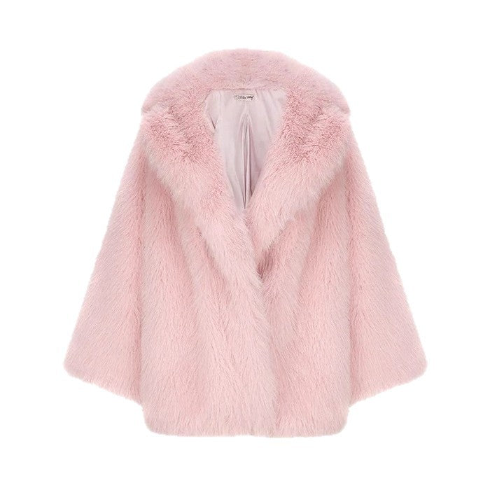 Women's Winter Faux Fur Loose Mixed Color Coats