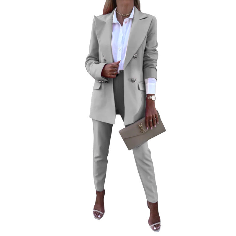 Women's Solid Color Temperament Two-piece Set Fashion Suits