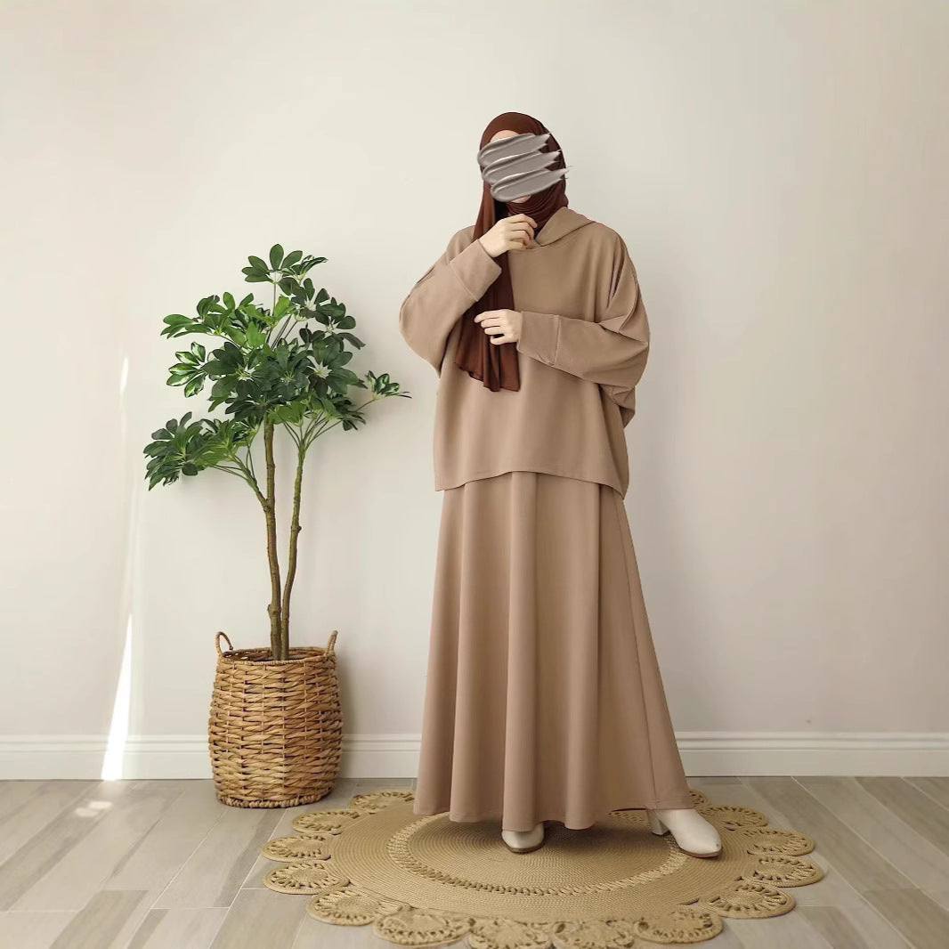 Women's Muslim Wear Solid Color Knitted Loose Tops