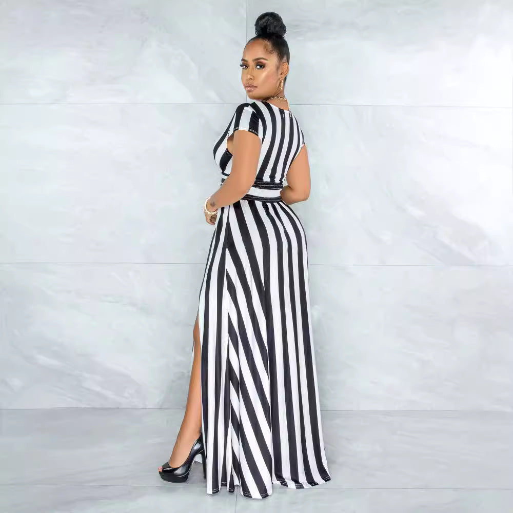 Women's Spring Sexy Fashion Striped Body Shaping Jumpsuits