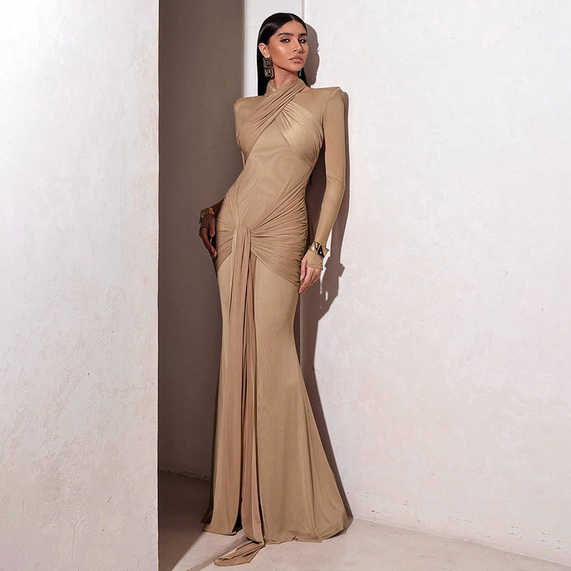 Women's Autumn Sexy Slim Streamer Long Sleeve Dress Dresses