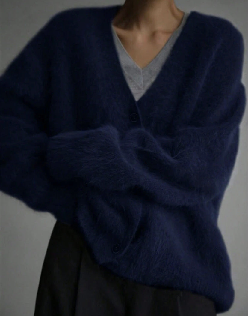Women's Imitation Marten Idle Style Loose Soft Cardigans