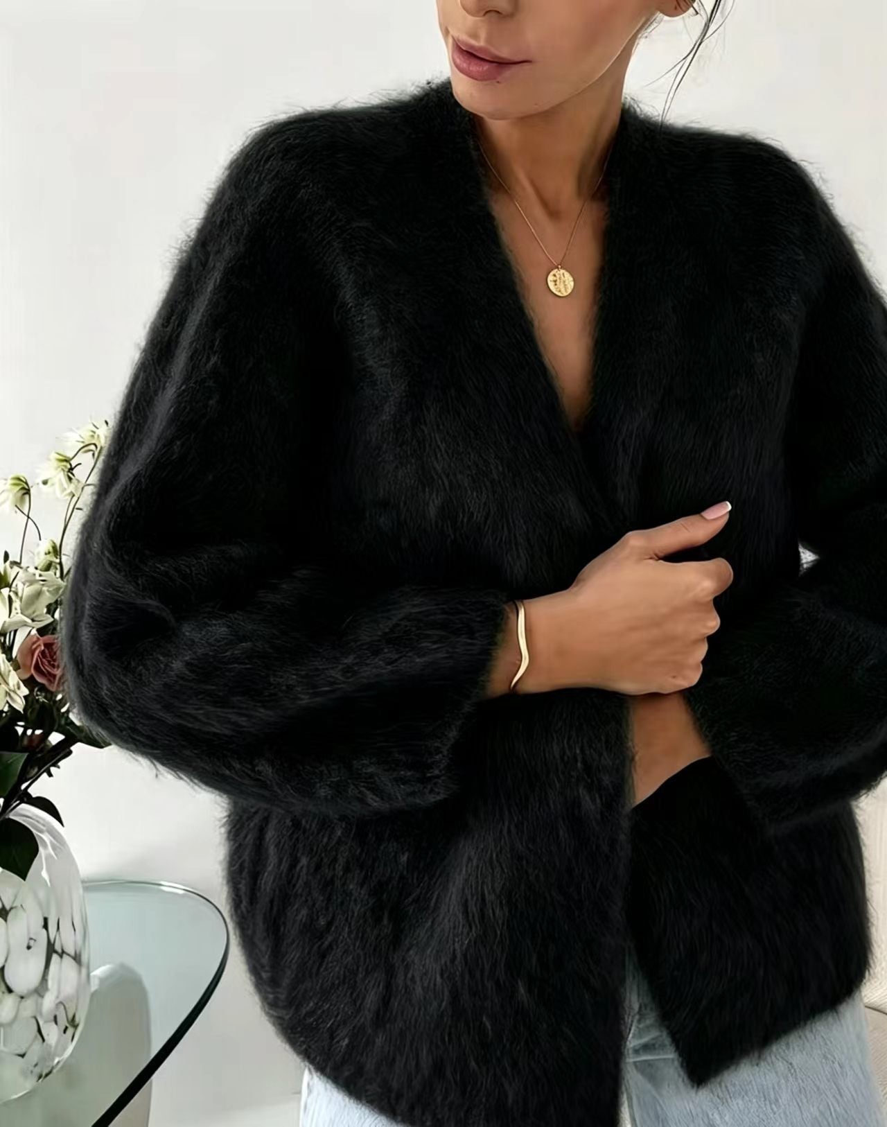 Women's Knitted Solid Color Loose Lazy Style Sweater