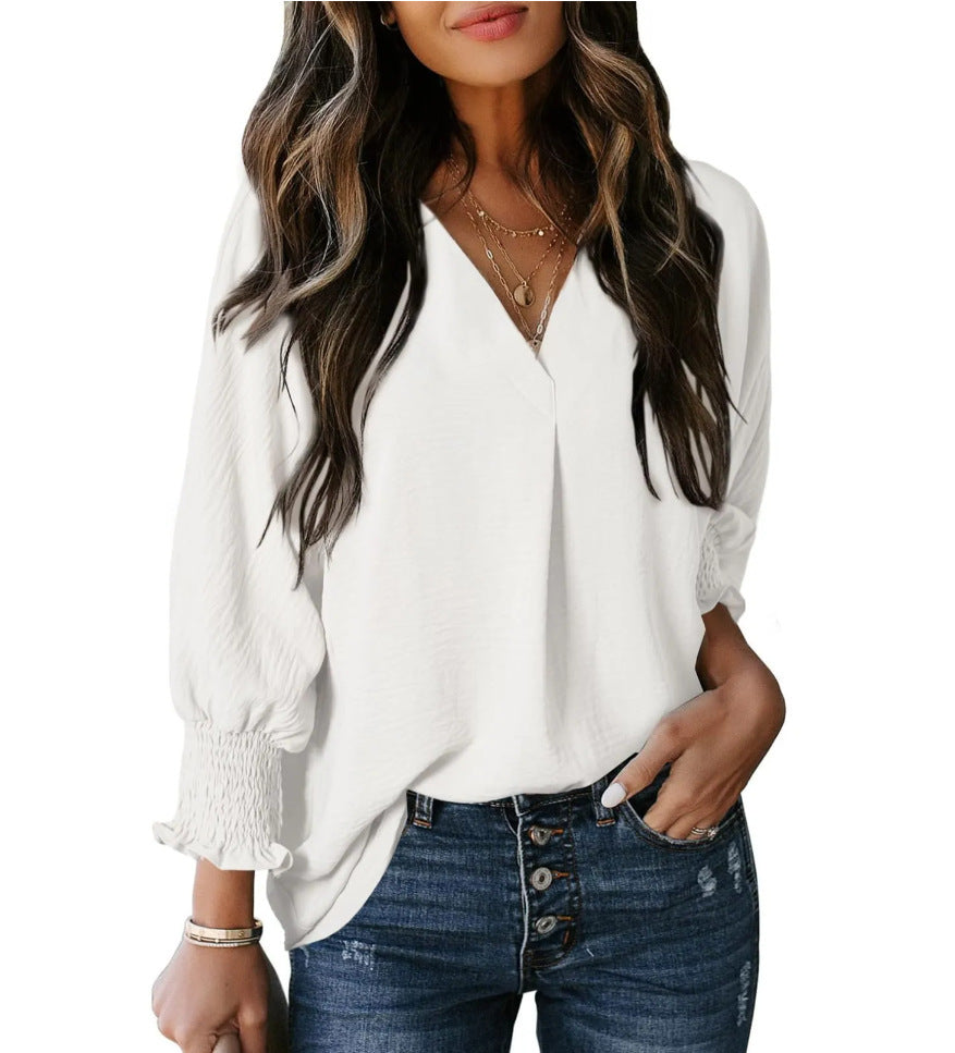Women's Casual Long Sleeve Loose Shirt T-shirt Blouses