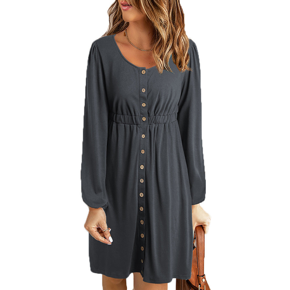 Casual Solid Color Sexy Long Sleeves Dress