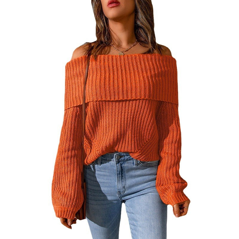 Women's Winter Solid Color Loose-fitting Elegant Temperament Sweater