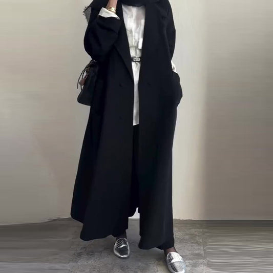 Innovative Autumn Mid-length Hepburn Style Woolen Coats