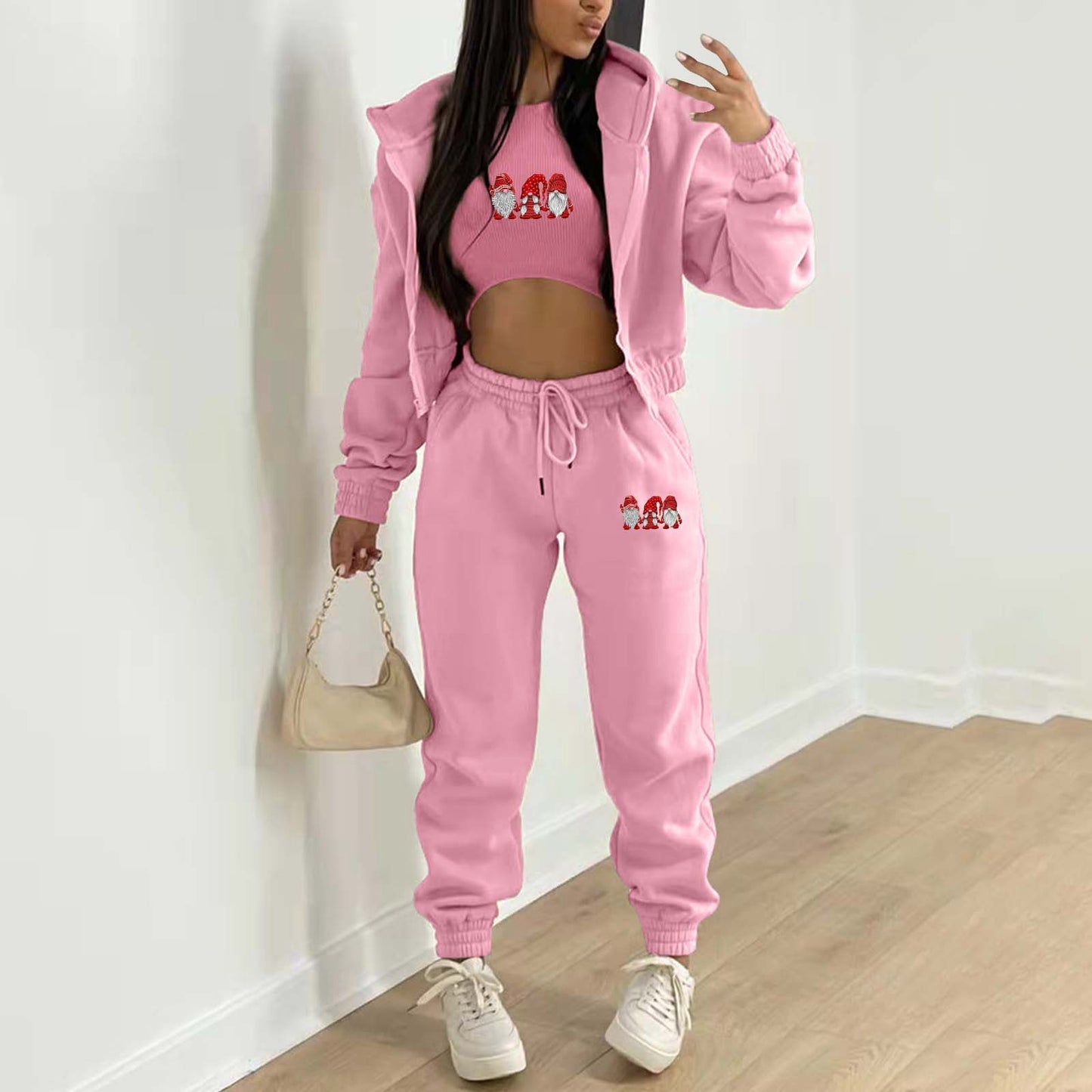 Women's Hoody Letter Printed Hooded Sports Casual Suits