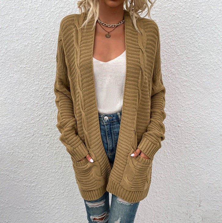 Women's Twist Knit Mid-length Twisted String Women's Sweater