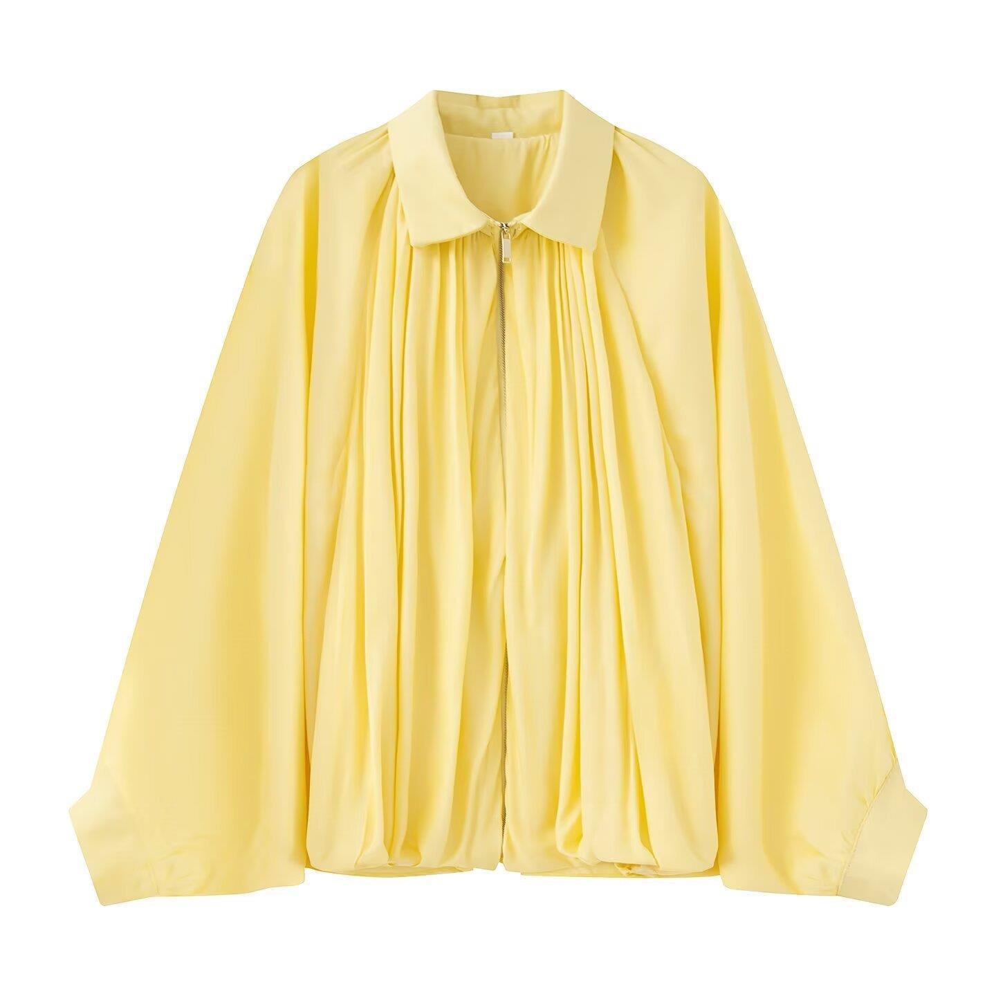 Women's Elegant Autumn Puffy Pleated Bomber Coats