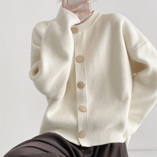 Women's Solid Color Knitted Idle Style Loose Sweater