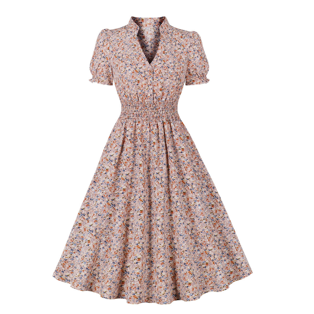 Women's Large Floral Dress Retro Big Swing Dresses