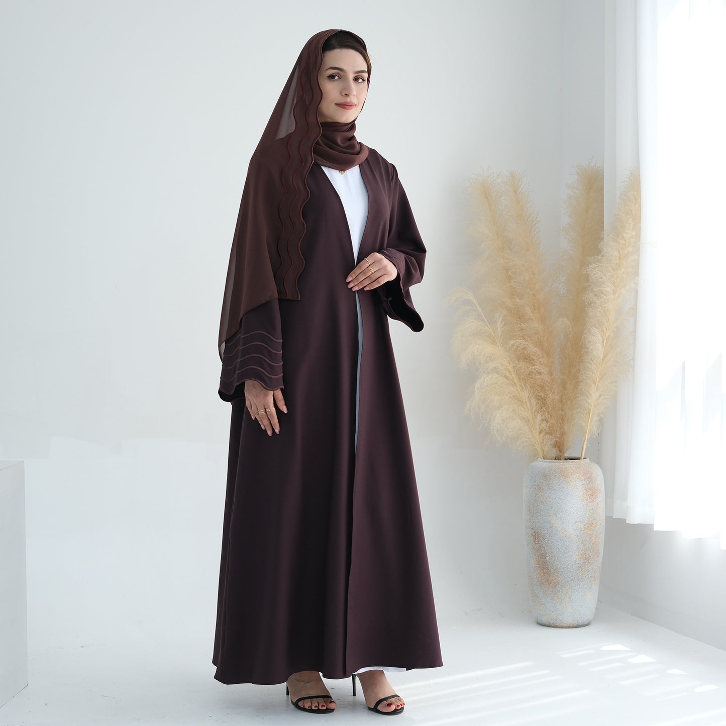 Dress Solid Color Exquisite Embroidered Robe Dresses
