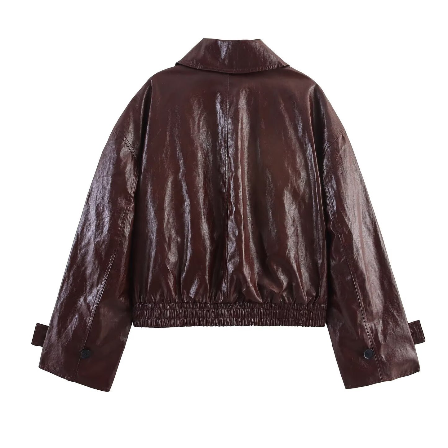Women's Fashion Casual Loose Lapels Diagonal Bright Coats