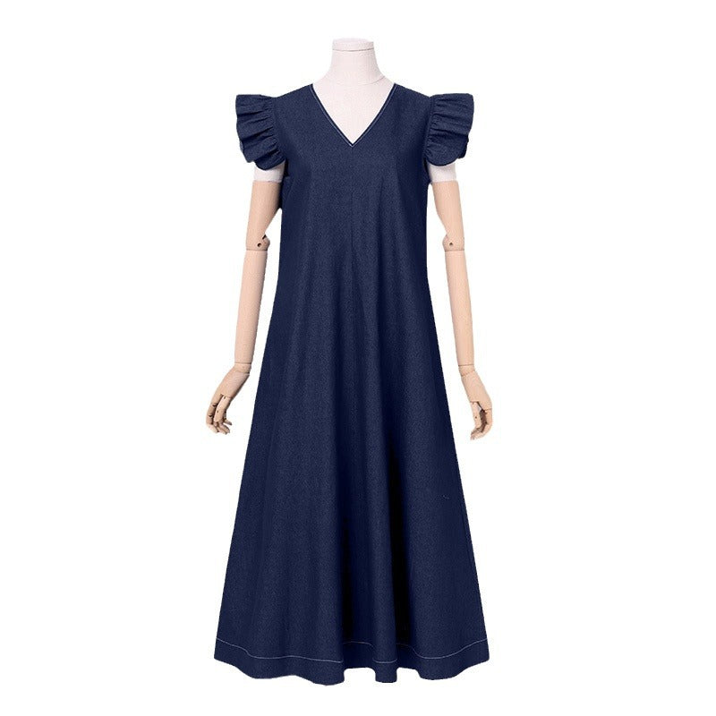 Denim Solid Color Temperament Commute Bohemian Loose Jumpsuits
