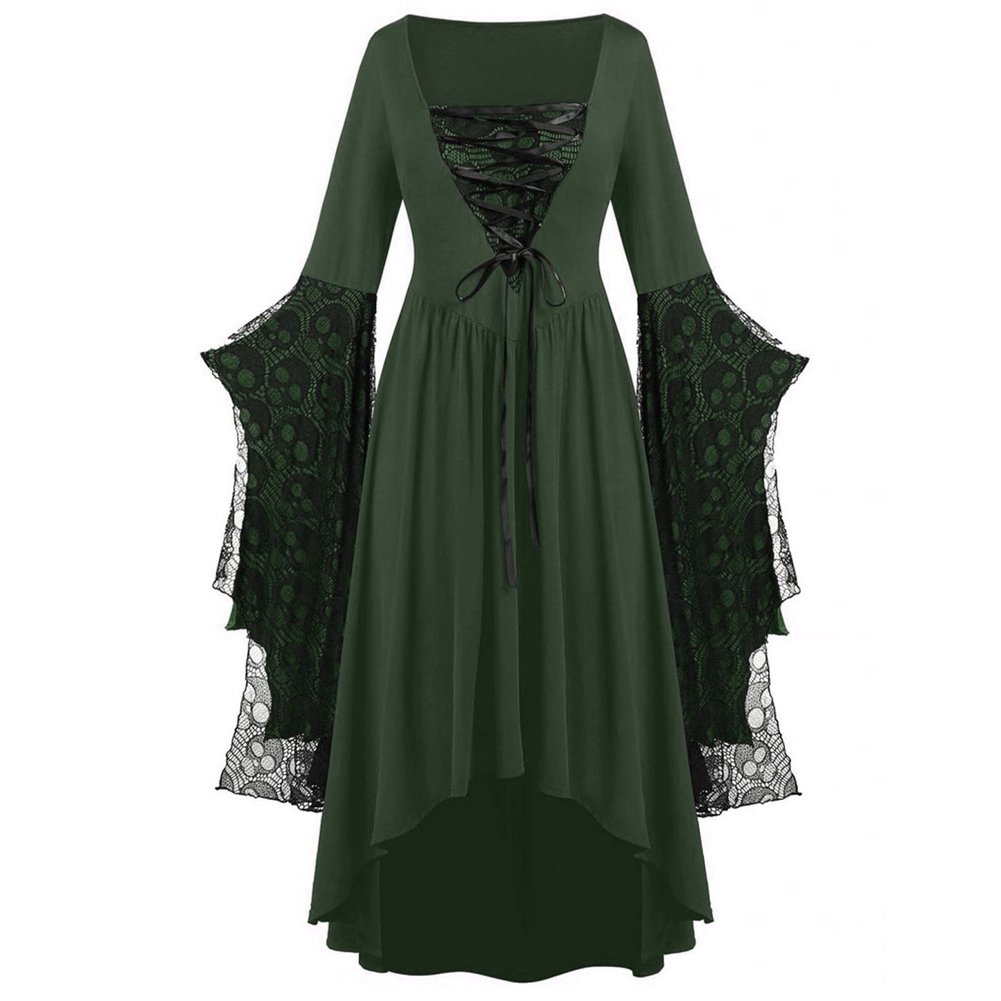 Unique Women's Halloween Skull Lace Tied Dress