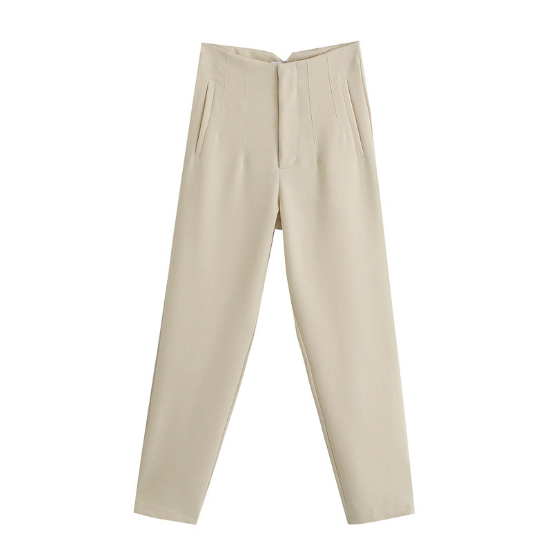 Women's Spring High Waist Slim Casual Pants