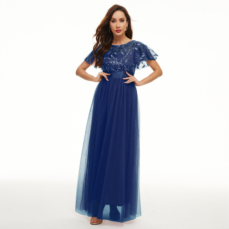 Sleeve Round Neck Pettiskirt High Waist Wedding Dresses