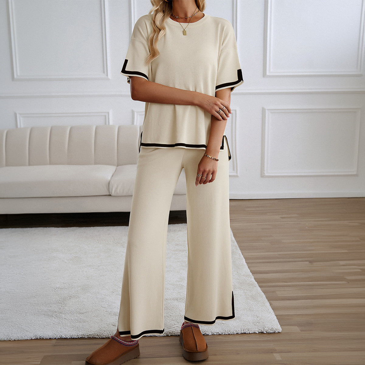 Women's Fashion Wear Temperament Leisure Trousers Sleeve Suits