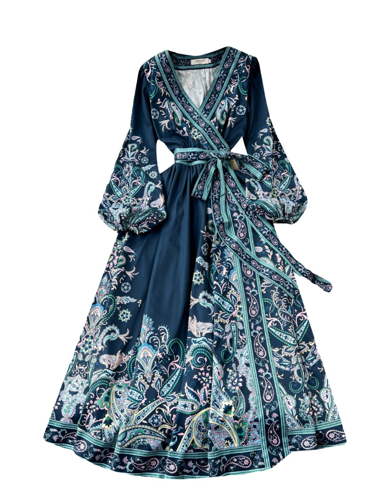 Women's Style One-piece Waist Trimming Printing Dress Dresses