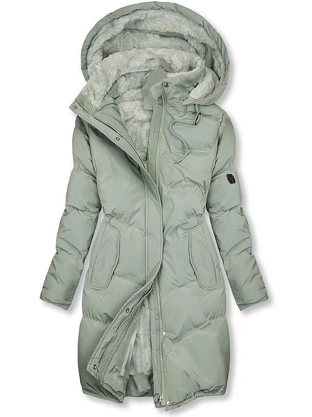 Women's With Cashmere Fur Collar Pockets Coats