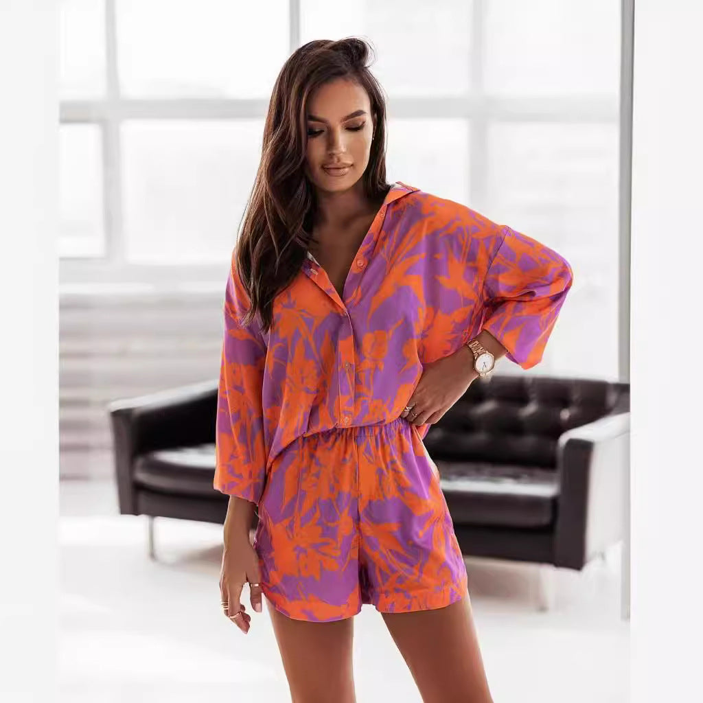 New Fashion Women's Vacation Style Shirt Fashion Casual Suit